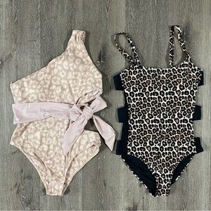 PINK LILY One Piece Swimsuit Bundle Women’s Size Large Cut Outs NWOT